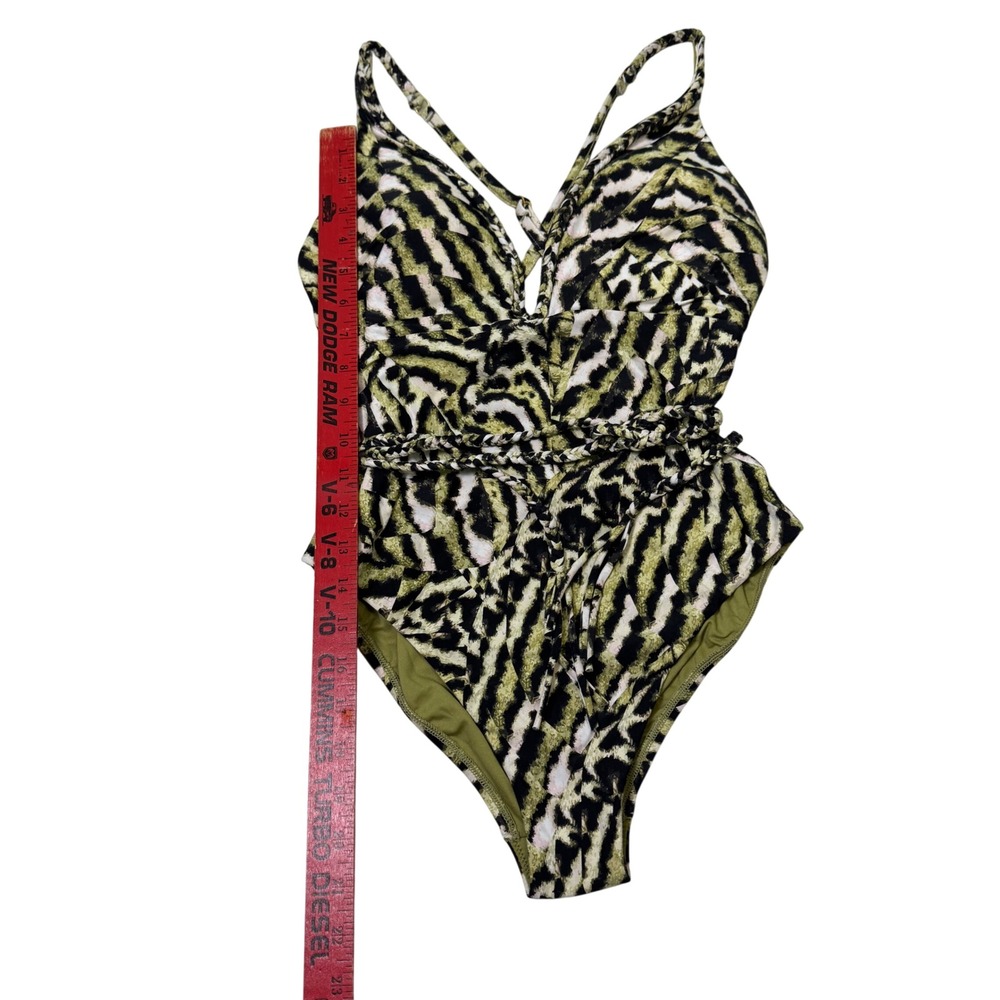 SeaFolly MANDALAY PLUNGE ANIMAL PRINT MAILLOT ONE PIECE SWIMSUIT Size 6 NWOT - Picture 4 of 8